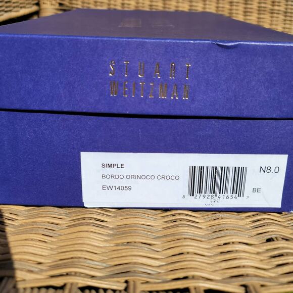 Stuart Weitzman Crocodile Patent Wedges Size 8N - Picture 8 of 11